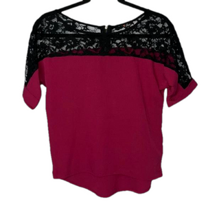 Guess Burgundy Short Sleeve Top